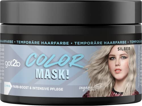 got2b Color Mask! Silber (150 ml), temporäre Haarfarbe für Farb-Boost & intensive Pflege in nur 5 Minuten, auswaschbare Haarfarbe mit pflegendem Kokos-Öl