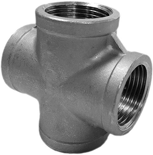 Kreuz Stück Verteiler aus V4A Edelstahl 1 1/2 Zoll IG x IG x IG x IG DN40 Innengewinde Gewinde Fitting Trinkwasser geeignet Rohr Verschraubung 4 fach Kupplung Anschlüsse VA INOX