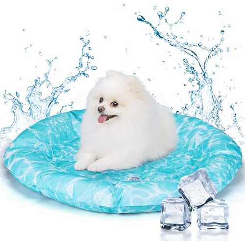 Nobleza kühlmatte Hunde Katzen, Kühldecke für Hund, Kühlende Decke Bett Haustier, Hundekühlmatte Selbstkühlend, Kühlkissen Sommer, Kühlbett mit Ungiftigem Gel, Orbicular, S, 62CM