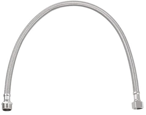 QUARKZMAN 20 Zoll langer Wasserhahn-Zulaufschlauch, G3/8 weibliches Druckminderungs-Gewinde x G1/2 männlicher gerader Gewindeanschluss aus 304 Edelstahl