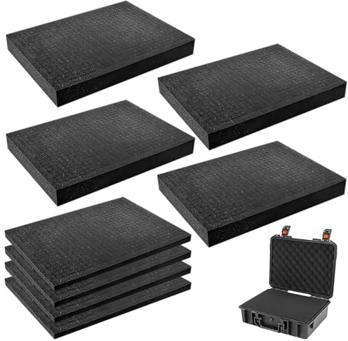 TOATELU Cubo in schiuma poliuretanica nera con inserto per utensili, custodia per fotocamera, inserto da tavolo (4 x 400 x 300 x 2,5 mm + 4 x 400 x 300 x 10 mm)
