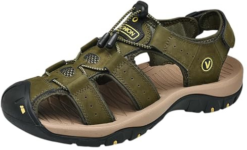 vejtmcc Sandalias de Piel para Hombre, de Senderismo y Trekking, Zapatos Deportivos al Aire Libre, Pescadores de Agua, Transpirables