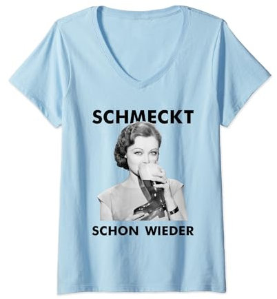 Damen SCHMECKT SCHON WIEDER X Bierstiefel Vintage Retro Bier T-Shirt mit V-Ausschnitt