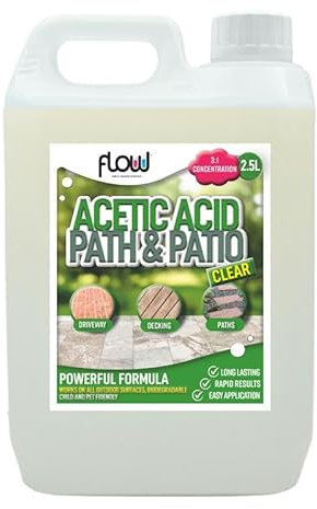 Flow Super Strength Acetic Acid Concentrated Vinegar | Glyphosate Free Horticulture | Patio, Garden Path & Driveway Clearing (2.5 Litre)