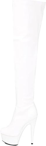 Womens Ladies Sexy Thigh HIGH Kinky Fetish Over The Knee Platform Stiletto Heel Side Zip Boots Size 3 4 5 6 7 8 9 10