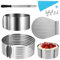 HDKAJL Kit Pâtisserie 4 Pièces, Cercle à Gâteau Réglable 16-30 cm, Trancheur de Gâteau avec Guide, Couteau à Gâteau 42 cm, Accessoires de Décoration avec Douilles