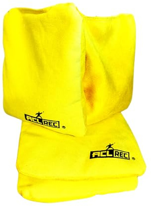 Wicked Wood Sacs à cornhole double face 1 x 4, certifié officiellement ACL Rec, remplissage en granulés de qualité supérieure pour des lancers précis, pour joueurs de loisirs et de compétition (jaune)
