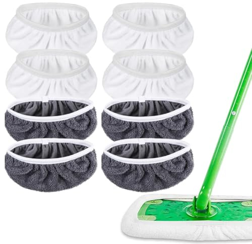 Fregona Microfibra Recambio Mopa Compatibles con Sweeper, 8 Piezas Reutilizables Microfibra Repuesto Mopa Compatibles, Mop Fregona Recambio Húmedo y Seco, para Limpieza de Suelos Duros de Madera