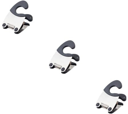 Cabilock 3st Topfclip Löffelablage Deckelhalter Für Töpfe Temperaturfühler Clip Pot Löffelablage Aus Silikon Clip Auf Löffelablage Handschuhhalter Küchenlöffelablage Grillgeräte Black