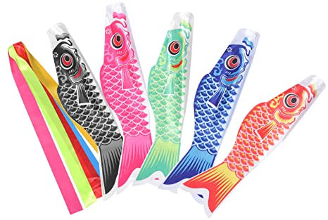 Yardwe Windsack-flagge in Fischform Für Den Außenbereich Hofdekoration Im Japanischen Stil Fisch-wanddekoration Für Den Garten