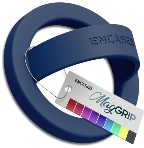 Encased Magnetic Phone Grip Holder (Compatible with MagSafe) Thin Silicone Finger Loop Ring for iPhone (Royal Blue)
