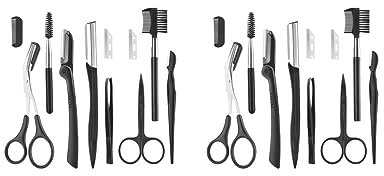 Juego de 2 pinzas para cejas, 11 piezas, kit de aseo para hombres y mujeres