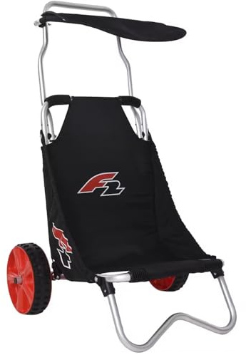 F2 Transportwagen Beach Buggy Deluxe Schwarz SUP Wagen Sitz Windsurf Transport Strandwagen