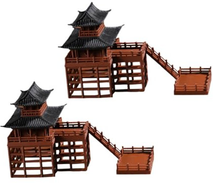 MUSISALY 2piezas Mini Pagoda Decoración para Jardín Zen Accesorios De Paisaje Japonés para Escritorios y Oficinas Estilo Tradicional De Casa Japonesa