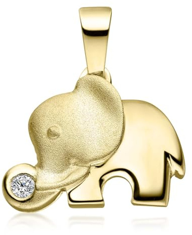 MATERIA by Matthias Wagner Elefant Kettenanhänger Silber 925 Schmuck Anhänger Zirkonia weiß + Box KA-99