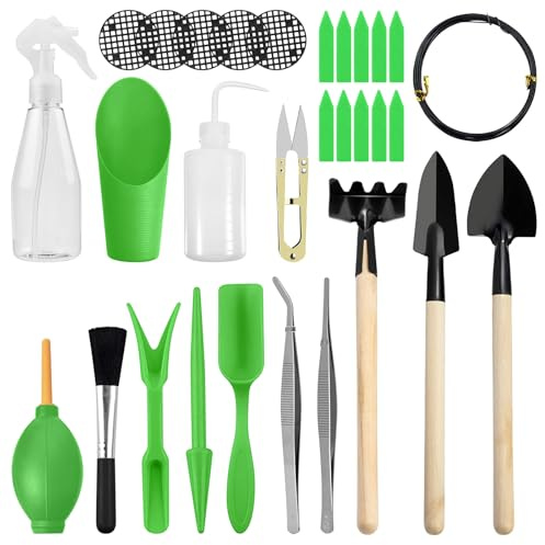 Succulent Tools Set of 30,Plant repotting kit,repotting kit,Succulent Tools,Indoor Plant Tools,Succulent Tool kit,houseplant Tools,Plant Care kit,Indoor Plant Care kit (Green)