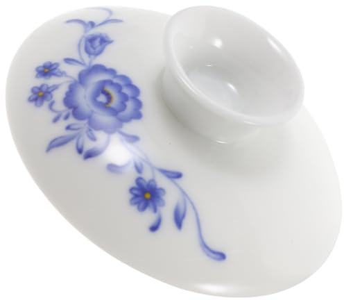 Zerodeko Tapa de Cerámica para Taza de Té Tapa Azul y de Porcelana Cubierta de Repuesto para Taza de Té para Uso Diario la Cocina