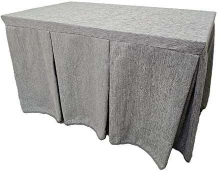 Genérico Falda o Ropa de Camilla Tejido Chenilla 8 Pliegues - Enaguillas, Enaguas, Ropa Chenilla, Ropa de Mesa de Camilla (Gris, 130X80CM)
