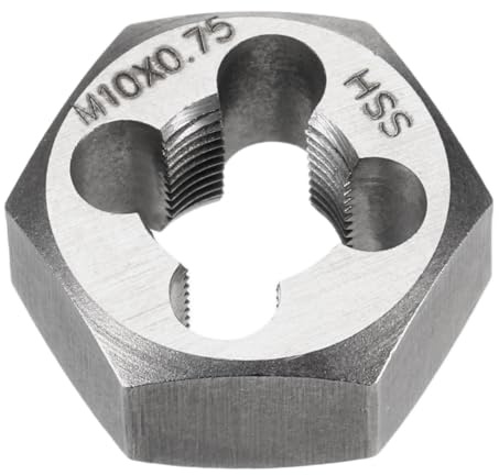 QUARKZMAN Terrajas Hexagonales M10 X 0.75 Métrica Diestras Acero Rápido Para Roscado Fijas Herramienta De Corte Y Reparación