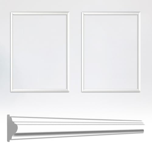 Lot de 2 Moulures Murales en Stuc – 40 x 50 cm – Kit Autoadhésif Prédécoupé – Décoration Murale Moderne pour Salon, Chambre – Panneaux d’Accent DIY – Intérieur Maison