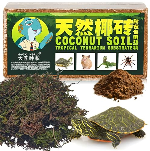 600g Kokoserde für Pflanzen + 120g Sphagnum Moos,Natürliches Torfmoos | Blumenerde Zimmerpflanzen,Erde aus Kokosfasern,Anzuchterde für Sukkulenten,Blumen,Reptilien,Garten,Terrarien