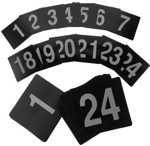 Uonlytech Cartellini Numerici da Tavolo 1-25 in Pvc Nero Bianco, Segnaposto Resistenti per Matrimoni, Ristoranti e Banchetti, Cartelli per Posti a Sedere Eleganti e Pratici