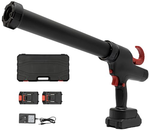 Cordless Caulking Gun, Battery Operated, 21V, Adjustable Speed, Includes 2 Lithium Batteries, Ideal for Seam Repair