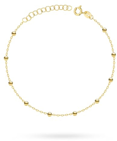 MARKO Armband Damen 333 Gold Kugeln - Echtgold Goldarmband 8 Karat - Zartes Damen Armband mit Kügelchen - Verstellbar Schmuck Geschenk für Frauen