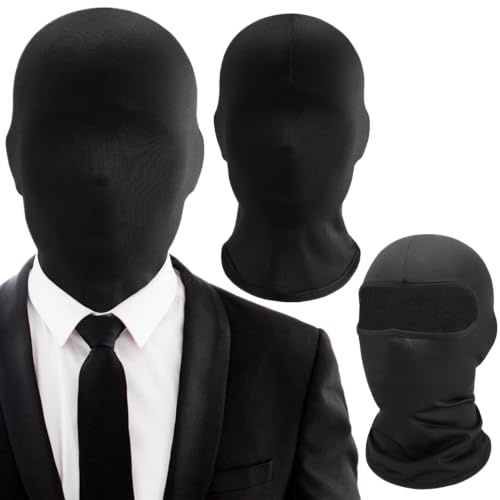 Svart mask hela ansiktet |Svart heltäckande ansikte 2 st, issilke andas, en storlek | Issilke, unisex passform, perfekt för cosplay och halloweenfester