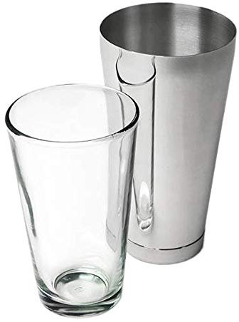 Chabrias Ltd Professional Boston Cocktail Shaker Set – 16oz Mixing Glass & 28oz Weighted Tin – Premium Stainless Steel Bartender Kit – Professional Quality Cocktail Shaker for Home & Bar Use