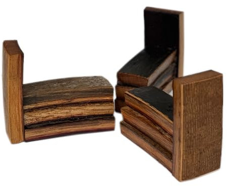 Temesso Untersetzer, Füße aus Holzdauben für Weinfass geölt - Fasserhöhung im 3er Set (Höhe 9 cm (3 Dauben))