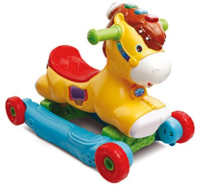 VTech P'tit Galop, Mon Pony Basculo, Portador de Bebé Escalable, Caballo Mecedor Interactivo, Juguete de Actividad y Desarrollo, Despertar Musical, Regalo Bebé a partir de 1 año - Contenido en francés