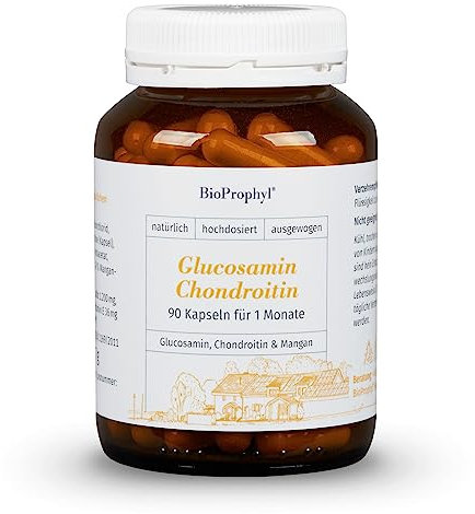 BioProphyl® Glucosamin Chondroitin - Gelenkkomplex mit 400mg Glucosaminsulfat und 200mg Chondroitinsulfat ergänzt mit Vitamin E und Mangan - 90 Kapseln