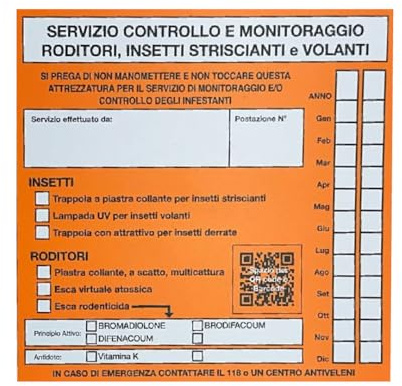 Numero 50 pezzi di cartelli adesivi, segnalatori derattizzazione in corso