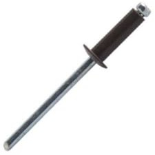 Rivets 4,8x16 mm RAL 8014 Brun Sépia alu acier tête plate par 100