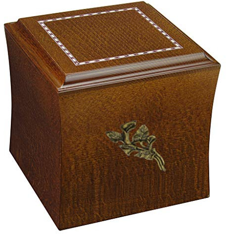 Urne funéraire funéraire en bois pour cendres, cercueil commémoratif unique, urne personnalisée (marron, lys calla)