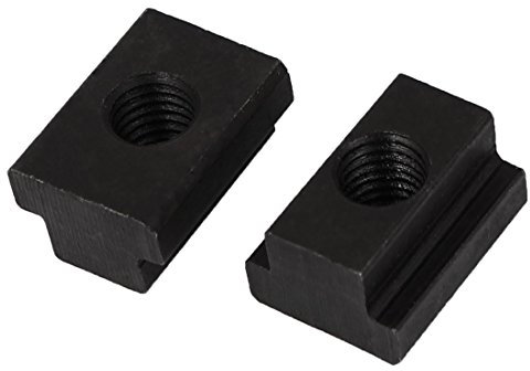 Ruilogod 28mm x 22mm x 16mm M12 Gewinde Carbon Steel T Nutensteine ​​Black 2 Pcs