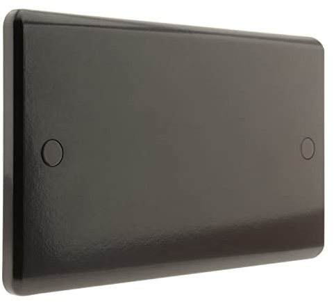 Art Deco Emporium Double Wall Plate in Vintage Period Style Bakelite Dark Brown Part of The New Exalt V2.0 Brand. Standard UK 2Gang Blanking Plate 2-Gang Blanking Panel