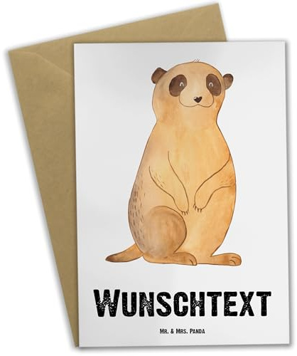 Mr. & Mrs. Panda Personalisierte Karte Erdmännchen - Geschenke, Weltreise, Traveling, Afrika, Grußkarte personalisierbar, Spruch, Grußkarten Personalisiert, Reisen, individuelle