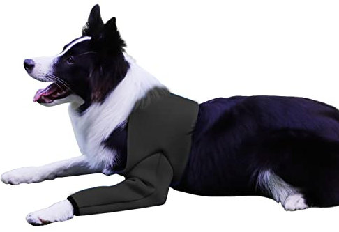 Hunde Erholungsanzug, Kegelhalsband Alternative, Abriebfeste Hunde Erholungshülle, Haustierwunden verhindern Lecken, Biss, Nässe und Infektion, waschbar und wasserdicht (Schwarz, XS)