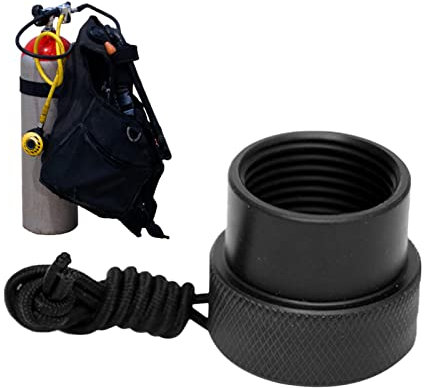 Tebinzi 4 Atemregler | Din Scuba Adapter mit drehbarem Lanyard - Tankabdeckung schwarz Scuba Diving Dive DIN Tankregler Staubstecker
