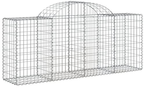 vidaXL Paniers à gabions arqués 2 pcs 200x50x80/100 cm Fer galvanisé