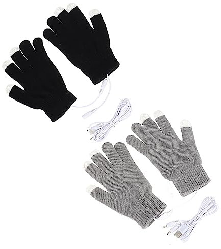 Toddmomy 2 Paar USB Beheizbare Handschuhe Beheizbare Fahrradhandschuhe USB-Winter Beheizten Ski Wiederaufladbare Kieselgel Handwärmer Fräulein Warm Halten