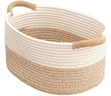 MagiDeal Paniers tissés en Corde pour l'organisation, Panier de Rangement Moderne avec poignées, Panier Cadeau Vide, Petit Panier pour Serviettes de Chambre à, 22cmx16cmx11cm