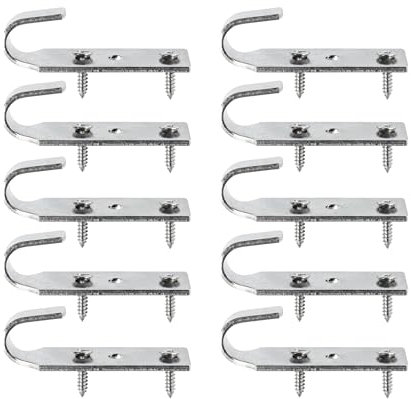 Crochet + 2 Vis | pour Fixation bâche Couverture Piscine Hors Sol Bois| INOX | Lot de 10 pièces - POOLCO