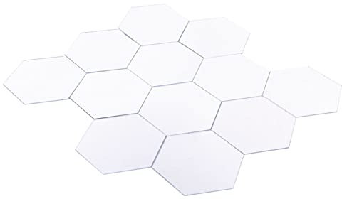 ANKROYU 12 Stück Spiegel-Wandaufkleber, 3D-Acryl-Spiegel-Wanddekoration, DIY-Kunst-Wandfolie, Selbstklebende Sechseckige Spiegelfliesen Für Zimmer, Badezimmer, Wohnzimmer