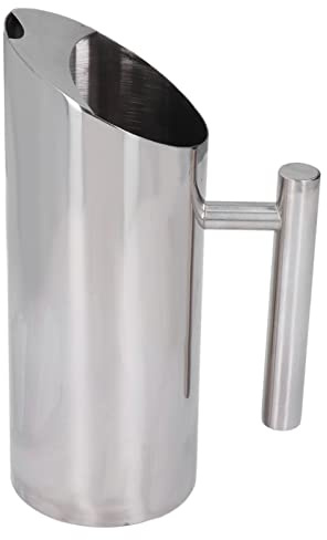 Jarra De Agua De Acero Inoxidable Inoxidable De 1 Litro: Jarra De Bebidas Frías De Diseño Ergonómico Para El Hogar, El Restaurante Y La Cafetería