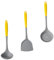 LIFKOME 1juego Espátula De Silicona Antiadherente Mango De Acero Inoxidable Utensilios De Cocina Para Cocinar De Amarillo y Accesorios Prácticos y Seguros Para Cocina