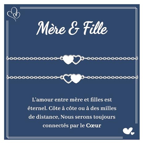 VU100 2/3 Pièces Bracelet Mère Fille/Mamie Petite Fille Cadeau pour Mère et Fille/Grand Mere et Petite Filles Cadeau Maman Mamie Cadeau pour original pour Mère et Fille Bracelet Coeur