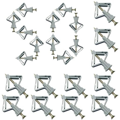 Set tasselli per cartongesso M8, 100 tasselli per cavità con viti, tasselli per cartongesso con viti (50 tasselli, 50 viti), viti e tasselli per cavità a farfalla